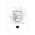 Minimalist black and white shop illustration thank you card for small business packaging. - Style 14 Art Paper / 50 Sheets