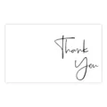 White thank you cards blank message greeting card with black handwritten script text for gift. - Style 15 Art Paper / 50 Sheets