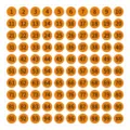 Round number stickers 1 to 100 adhesive labels for classification storage and organization. - 10mm Diameter / Orange Background Black Text