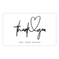 Minimalist black and white thank you card for business orders, blank greeting card pack. - Style 18 Art Paper / 50 Sheets