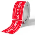 Roll of red warning self-adhesive stickers with clear text for parcel shipping and logistics. - Style 003 / 2.5x4.5cm (250 Stickers/Roll)