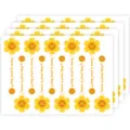 Carini adesivi sigillanti smiley, etichetta di imballaggio da forno a fiore giallo per torte. - Stile 013 / 100 Adesivi/Confezione