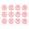 Pegatinas redondas rosas para reposteria cajas de tortas y decoracion de postres. - Pegatina de Horneado / 120 hojas/paquete / Rosa