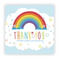Tarjeta de agradecimiento cuadrada con arco iris, ideal para regalos y felicitaciones. - Estilo 006