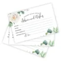 Floral advice and wishes cards for wedding reception table decor and party stationery supplies - Style 003 (10x15cm) 25 Pack