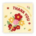 Tarjeta de agradecimiento cuadrada linda tarjeta de felicitación floral para regalos y deco. - Estilo 009