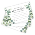 Wedding advice and wishes cards with eucalyptus leaves floral design for table decor. - Style 002 (10x15cm) 25 Pack