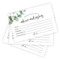 Wedding advice and wishes cards with eucalyptus floral design, blank cards for reception table decor. - Style 005 (10x15cm) 25 Pack