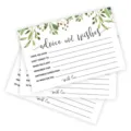 Floral advice and wishes cards for wedding party table decor, blank writable greeting stationery. - Style 006 (10x15cm) 25 Pack