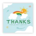 Tarjeta de agradecimiento cuadrada de dibujos animados tarjeta de felicitación minimalis 1 - Estilo 014
