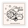 Tarjeta de felicitación de agradecimiento cuadrada minimalista con ramo de flores. - Estilo 016