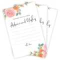 Floral wedding advice and wishes card, beautiful watercolor floral table decoration postcard. - Style 010 (10x15cm) 25 Pack