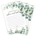 Wedding reception advice and wishes cards with eucalyptus leaves design, blank handwritten cards. - Style 011 (15x10cm) 25 Pack