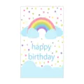 Cute rainbow cloud birthday greeting card with colorful dot pattern design, pack of 50. - Style 4 / 50 Pieces/Pack
