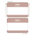Rosa Rand Hallo ich heiße Namensschilder Aufkleber ideal für Tintenstrahl Laserdrucker. - Hellbrauner Rahmen HELLO / 86x59mm