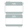 Selbstklebende Namensschilder Etiketten, Hello my name is Aufkleber für Schule Büro. - Grau Hello / 86x59mm