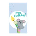 50pcs Mignon Koala Cartes de Vœux d'Anniversaire Décoration de Fête Cadeau pour Enfants - Style 10 / 50 Pièces/Pack