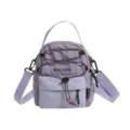 Modischer lila Mini-Rucksack für Damen, leichter Freizeittagesrucksack mit Kordelzügen. - Lila