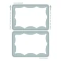 Leere selbstklebende Etikettenbogen Vorlage fuer Drucker mit welligem Rahmen-Layout. - Grauer Rahmen / 86x59mm