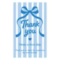 Rectangular thank you sealing sticker blue striped design for packaging courier boxes. - Style 080