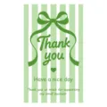Green striped thank you sealing sticker for packaging gift box and express parcel decoration. - Style 082