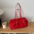 Rote lässige Schultertasche stilvolle Nylon Pendler Reisetasche für Damen Alltag. - Rot