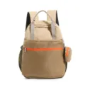 Sac à dos élégant pour femme avec design contrasté, poche avant pratique et poignées supérieures. - Khaki Avec Vert