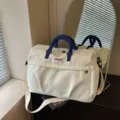 Large capacity travel duffel bag fashionable shoulder tote bag for women lightweight daily use - Off White