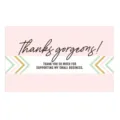Pink thank you card detail view, decorative small business greeting card insert design. - Style 5 / 50 Sheets/Pack