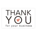 Detailed view of minimalist thank you greeting card with heart design for package decoration. - Style 14 / 50 Sheets/Pack