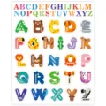 Bunte Tier Alphabet Aufkleber für Kinder lernen, süße ABC Buchstaben Lernsticker Bogen. - 10 Blatt/Packung