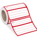 Self-adhesive shipping label roll with red border, writable variant for mailing boxes and envelopes. - 100 Pieces/Roll (10x7.6cm) / Red