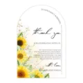 Tarjeta de agradecimiento de boda en arco con diseño floral de girasol de acuarela. - Estilo B / 50 hojas/paquete