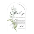 Elegante tarjeta de agradecimiento de boda arqueada con hojas de eucalipto para mesa. - Estilo C / 50 hojas/paquete