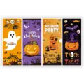 Halloween pegatinas rectangulares etiquetas conjunto calabaza fantasma fiesta decoración - 13 Hojas / 52 Pzas Paquete