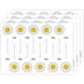 Smile daisy sticker sheets for baking box sealing and gift packaging decoration, 5 packs. - Style 001 / 100 Stickers/Pack
