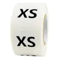 Runde XS Kleidergrößen Aufkleber Rolle, selbstklebende Etiketten für Schuhe und Bekleidung. - XS / Schwarz Weiß