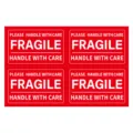 Fragile Warning Stickers Red Waterproof Adhesive Shipping Labels Packing Supplies - Square / 100 Stickers/Pack