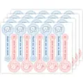 Set adesivi di chiusura dolci, quadretti blu rosso simpatico peora, confezione - Stile 005 / 100 Adesivi/Confezione