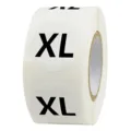 Runde Kleidung Größe XL Aufkleber Rolle selbstklebende Etiketten für Hüte Schuhe Kleidung Pack. - XL / Schwarz Weiß