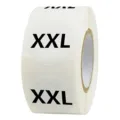 Runde Kleidung Groessen Aufkleber Rolle XXL Etiketten fuer Textilien Huete und Schuhe design - 2XL / Schwarz Weiß