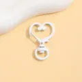 White heart-shaped lobster clasp detail shot, zinc alloy baking paint DIY jewelry accessory. - White