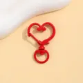 Rood hartvormig homariumsluiting detail, metalen sleutelhanger haak, DIY handgemaakte accessoire. - Rood