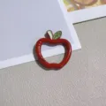 Detailopname van schattige rode appel vorm veerring sleutelhanger DIY sieraden accessoire. - Appel met Veerringslot / Rood