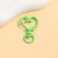 Groene hartvorm karabijnhaak sleutelhanger DIY metaal legering sieraden accessoire 1st - Groen