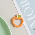 Cute painted apple spring ring keychain colorful open ring DIY jewelry accessories - Apple with Spring Clasp / Orange