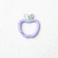 Purple apple spring ring detail shot, cute metal snap hook pendant for DIY jewelry making. - Apple with Spring Clasp / Purple