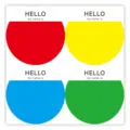 Large round color name stickers writable labels for school activity clothes arm marker - Red Yellow Blue Green