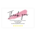 Pink thank you cards for business packaging, gift insert greeting cards with review stars. - Style 6 / 50 Sheets/Pack
