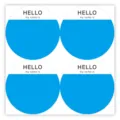 Large round color name stickers hand writable name tags for school activities - Blue